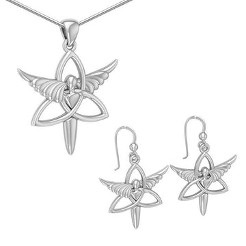 Bestowed guidance from the angels above ~ Sterling Silver Jewelry Set TSE596 - Jewelry